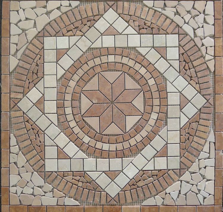 Luxury stone pavers custom cut into geometric medallion driveway ideas