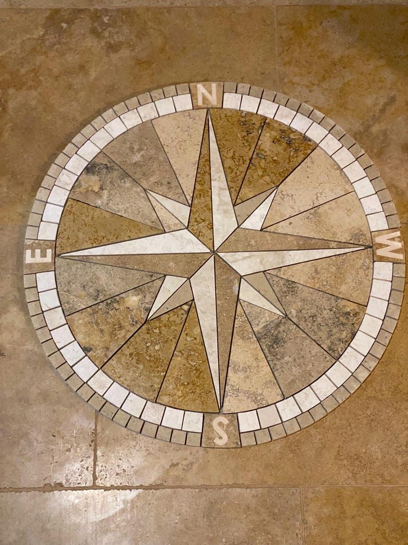 Custom waterjet cut cobble for driveway inlay framing patterns